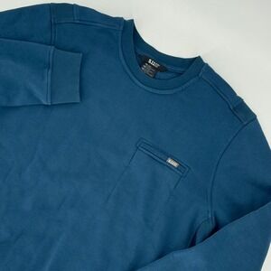 5.11 Tactical‎ Mens Crewneck Sweatshirt Teal Blue Fleece Chest Pocket Large